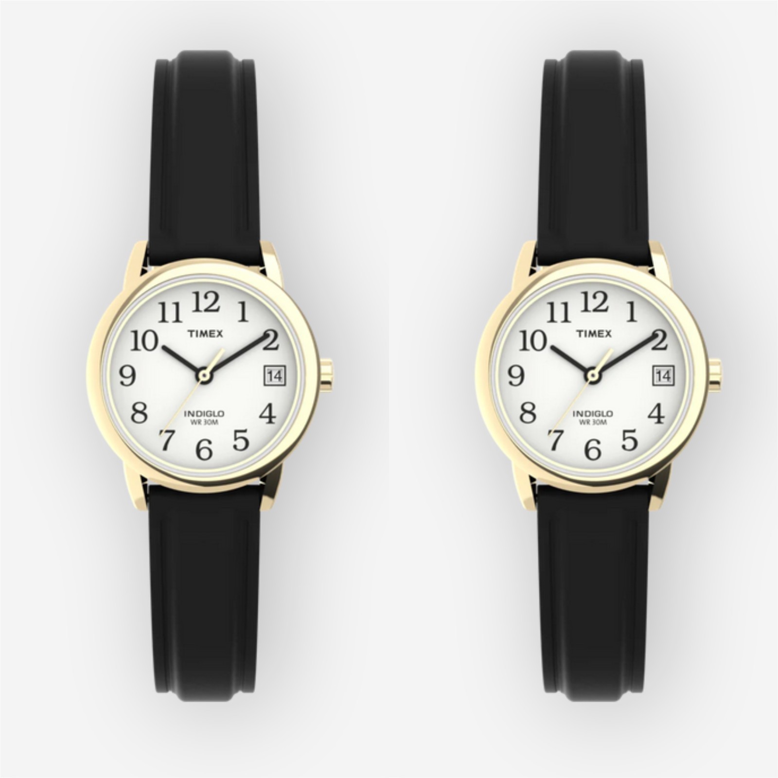 Lot of 2 Timex Women’s T2H341 Easy Reader 25mm Leather Strap Watch