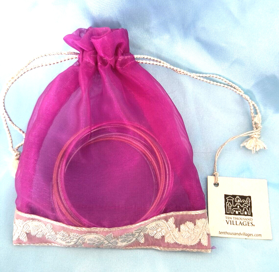 New with Tags Ten Thousand Villages Bag of 8 Multicolor Bangle Bracelets