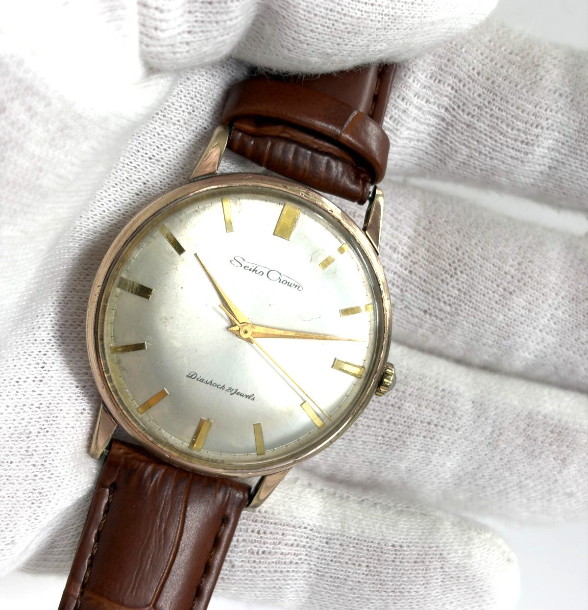 Vintage Seiko Crown J15003 Diashock 21 Jewels Hand Wind Men’s Watch Japan