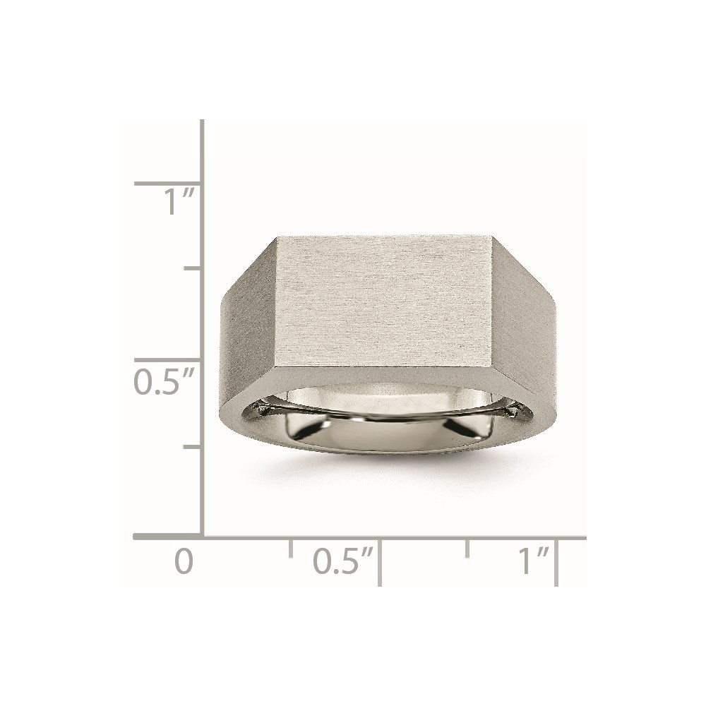 Titanium Brushed and Polished Signet Ring Size 12 for Men’s 8.06gm