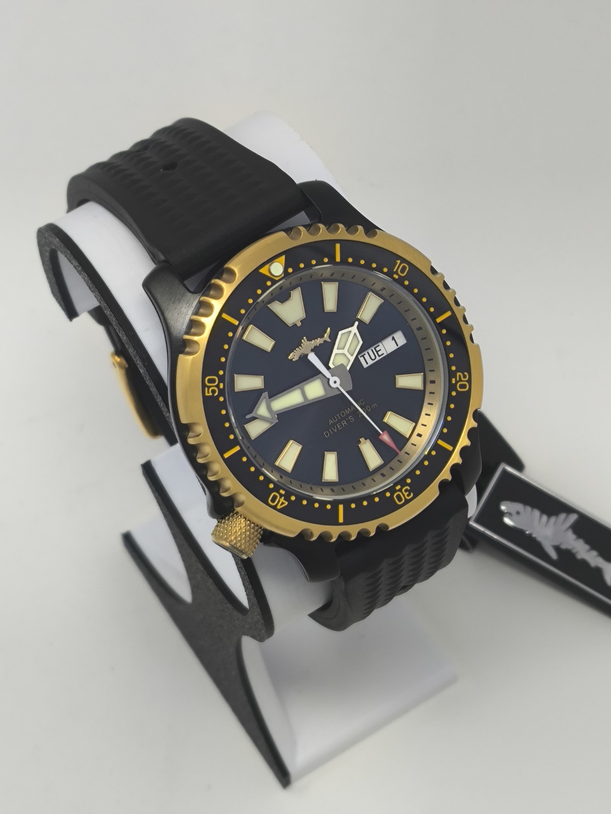 Heimdallr HMSY01 Pro Master FUGU Style Black/Gold Seiko NH36 Dive Watch UK Stock