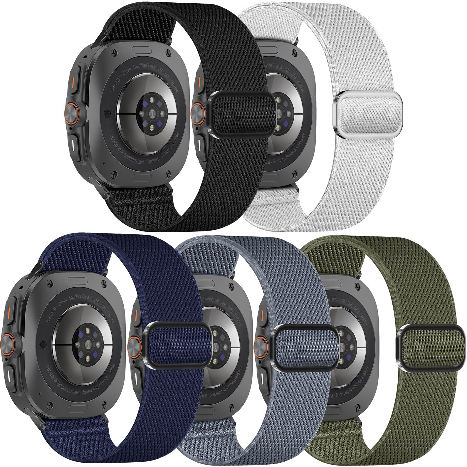 5 Correas De Reloj De Nylon Replacement Para Samsung Galaxy Watch Ultra 47mm