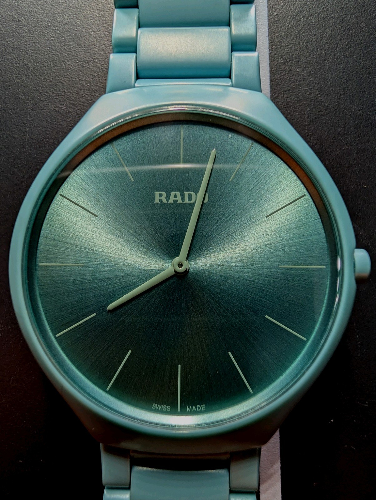 Rado True Thinline English Green Quartz Watch -Limited Edition with Original Box