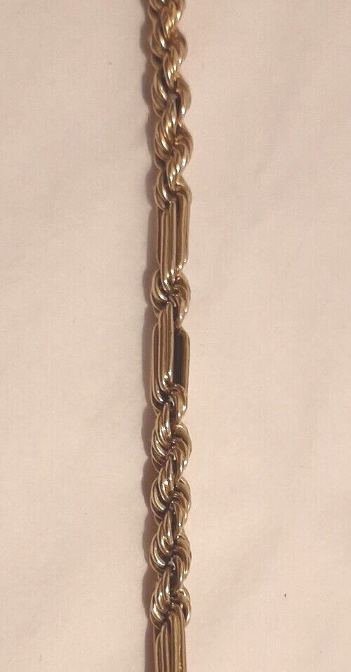 14k Gold Figarope Rope Twist Chain Bracelet