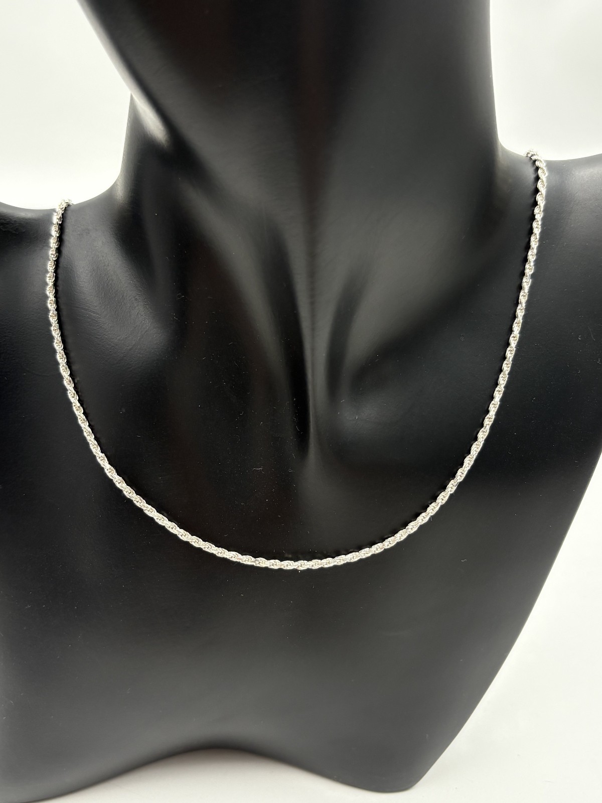 STERLING SILVER 925 ITALY 18″ ROPE CHAIN NECKLACE 1.7mm wide 5.6g