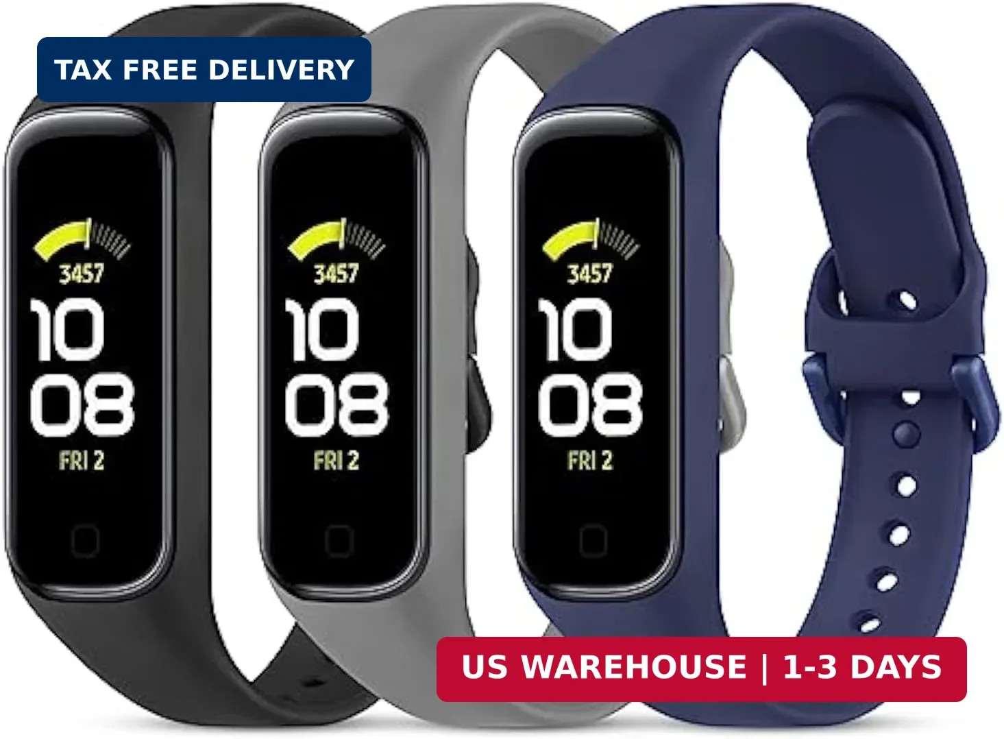 Wanme Replacement Bands for Samsung Galaxy Fit 2 Band Women Men, 3 PACK Silicone