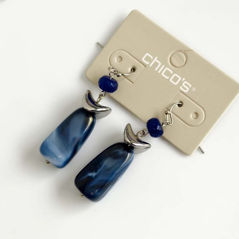 New 56mm Chicos Stone Bead Drop Earrings Gift Chic Women Party Vacation Jewelry