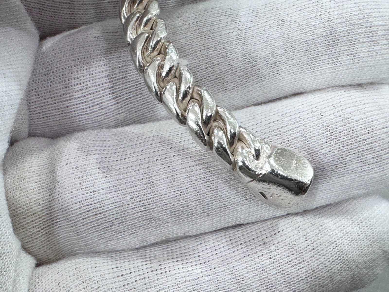Vintage Heavy Braided Link Torque Cuff Bracelet 41.7g Acid Tested