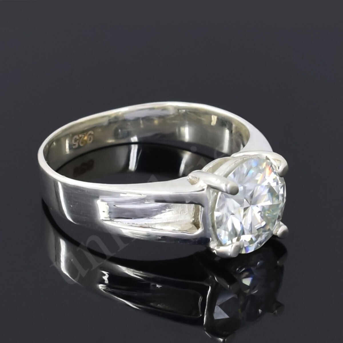 2.50 Cts White Round Cut Certified Diamond Solitaire 925 Sterling Silver Rings