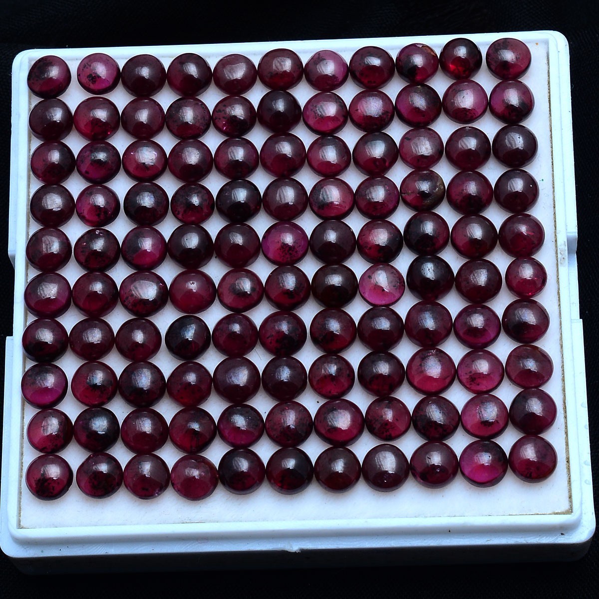 50 Pcs Natural Garnet 5mm Round Cabochon Untreated Loose Gemstones Wholesale Lot