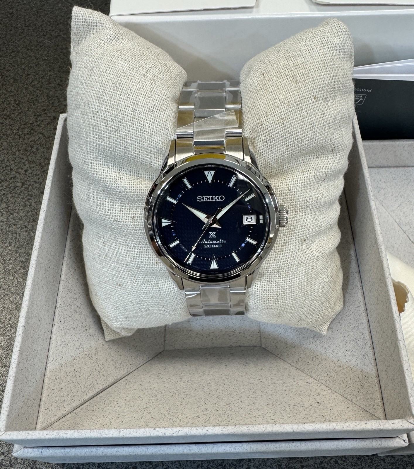 Seiko Prospex Alpinist Automatic Blue Dial Steel Bracelet Watch SPB249 Japan New
