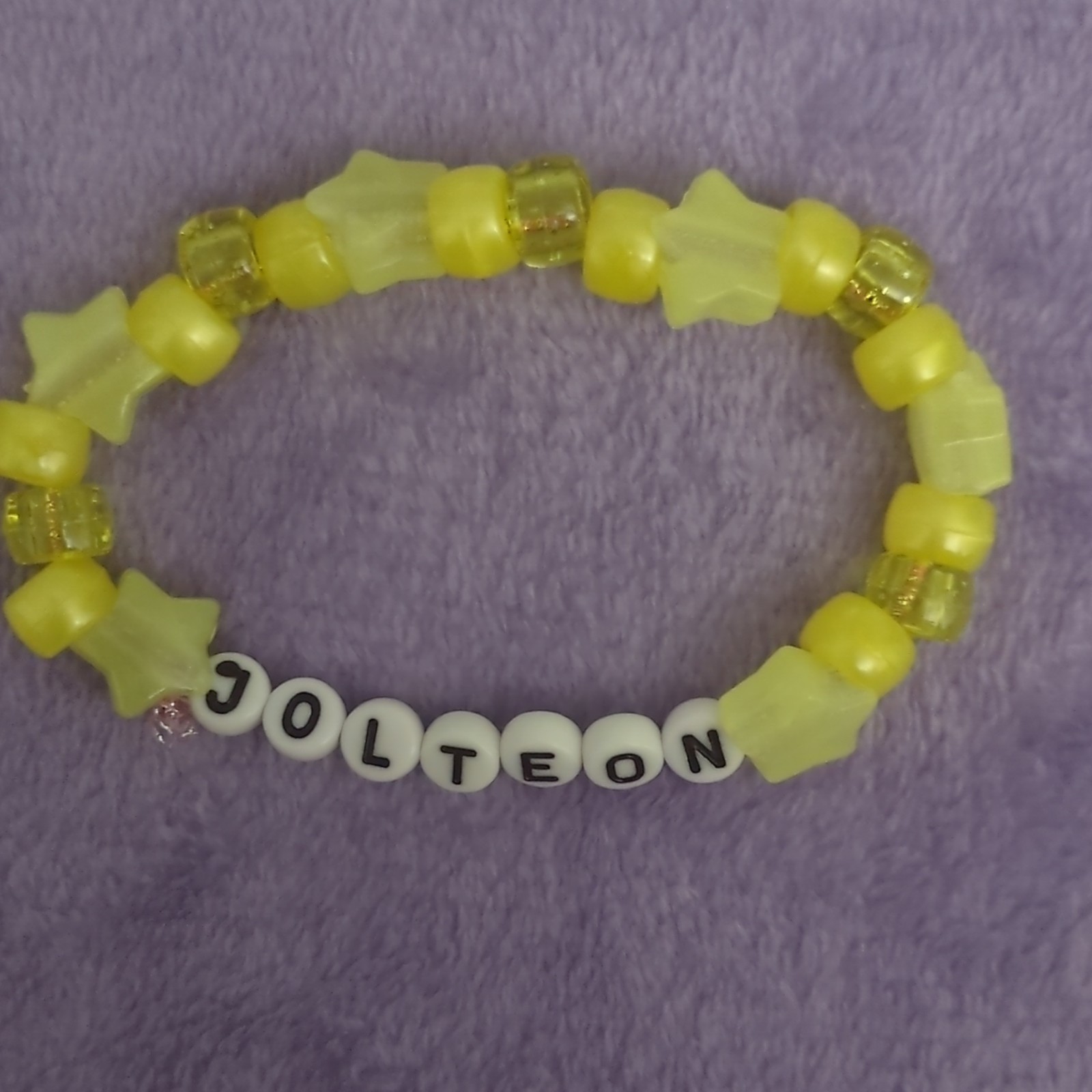 Handmade Anime Eeveelution Letter Bead Stretch Bracelet Set of 4 Stackable