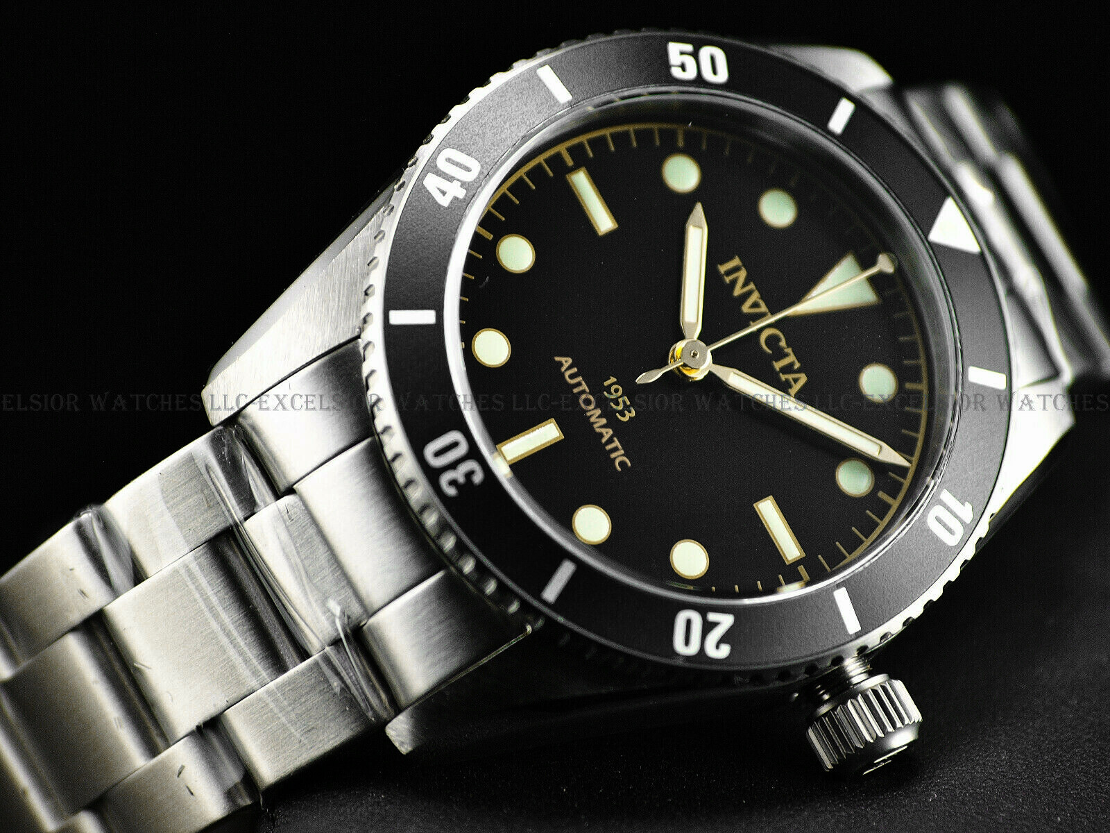 RARE NEW INVICTA 1953 PRO DIVER MEN’S NH35 AUTOMATIC 40MM BLACK DIAL SS WATCH