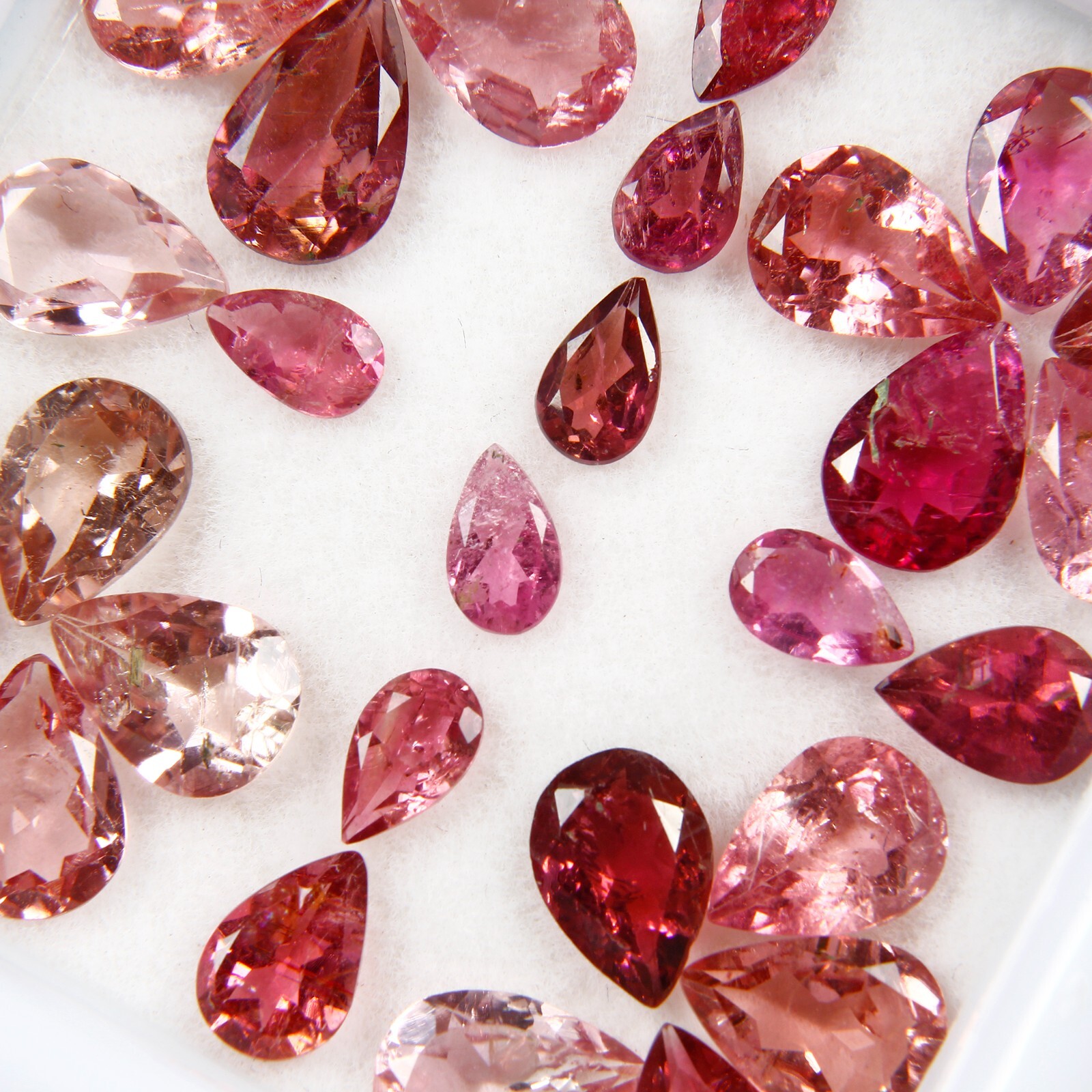 Certified 13.90 Cts/30 Pcs Natural Pink Rubellite Tourmaline Pear Cut 5-7mm Gems