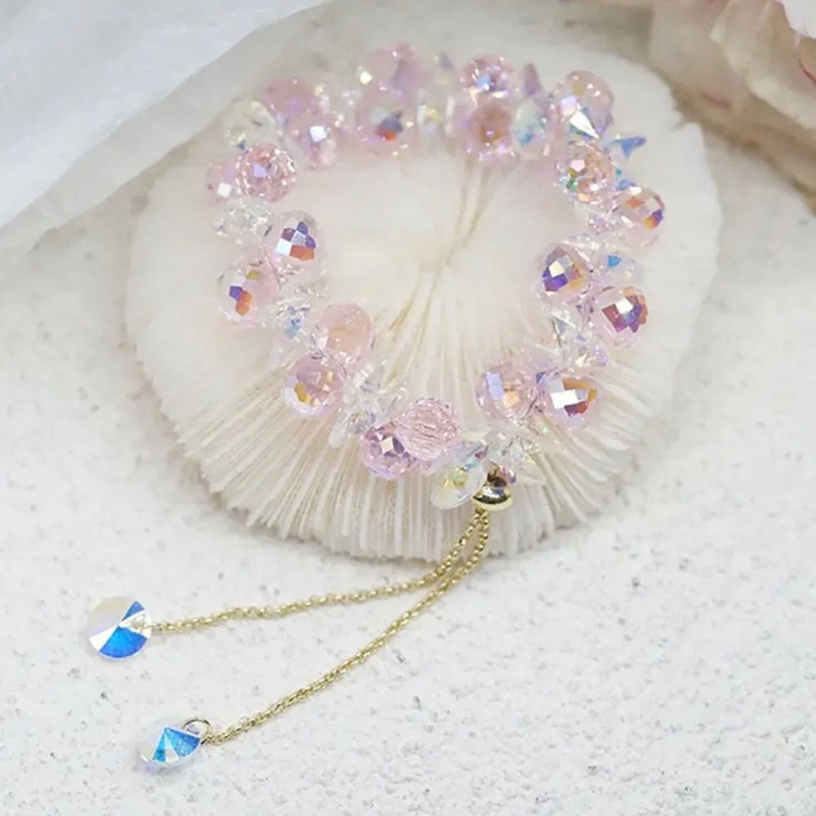 Pink Swarovski Beaded Bracelet