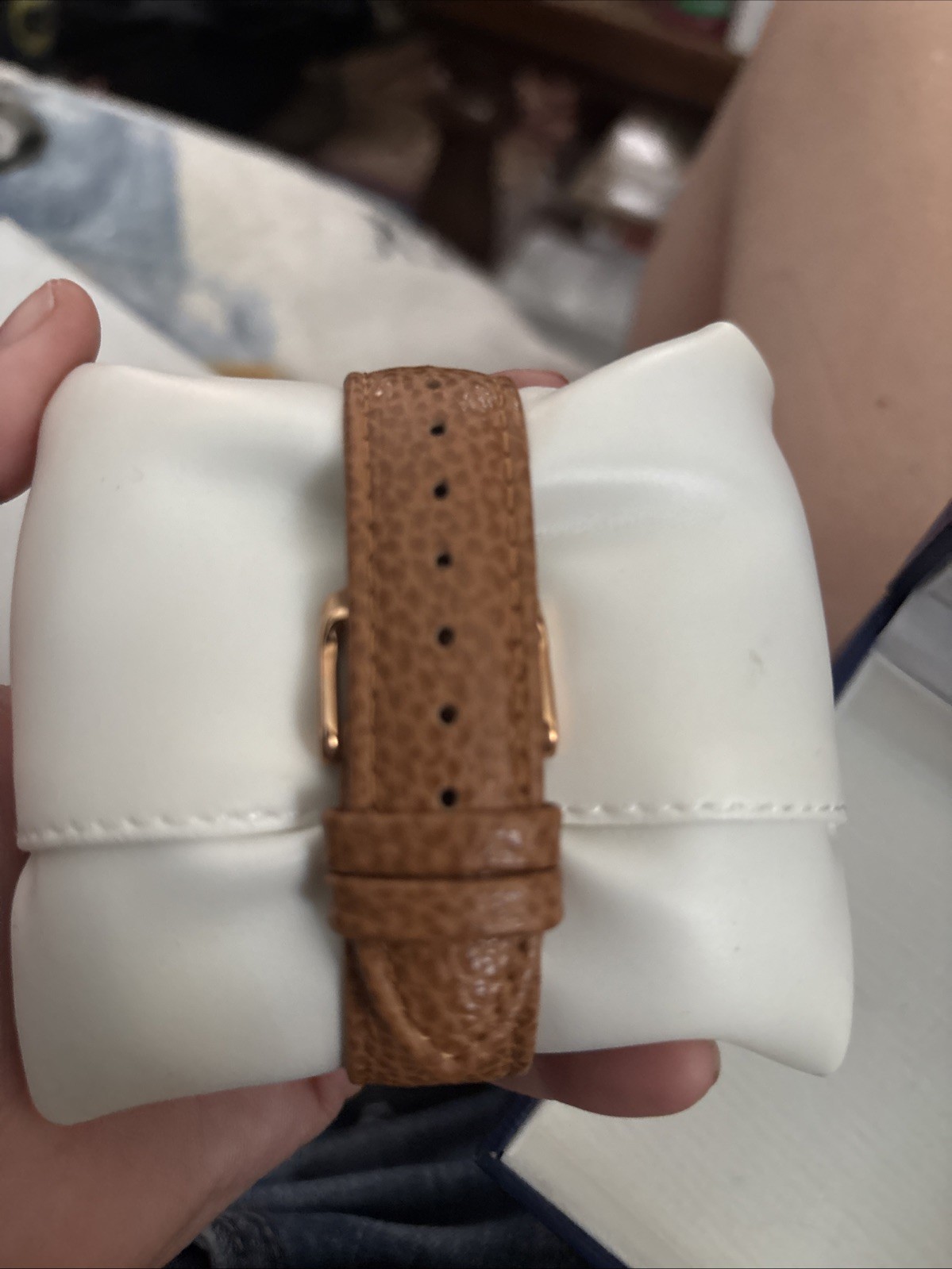 Pebble Embossed Cowhide Leather Bronze Stainless Steel Back Bronze Italia Watch