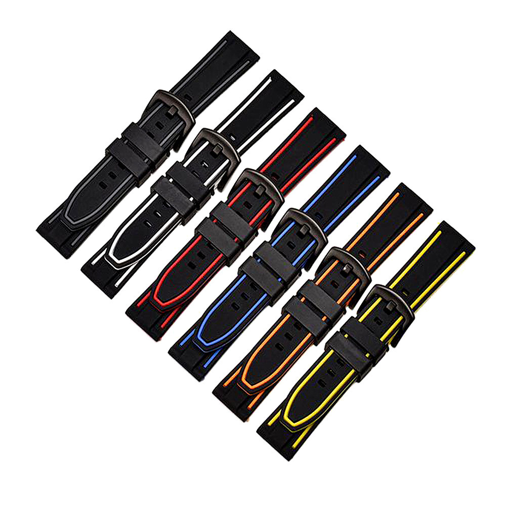 Quick Release Sports Waterproof Silicone Rubber Watch Strap Band 20 22 24 26mm