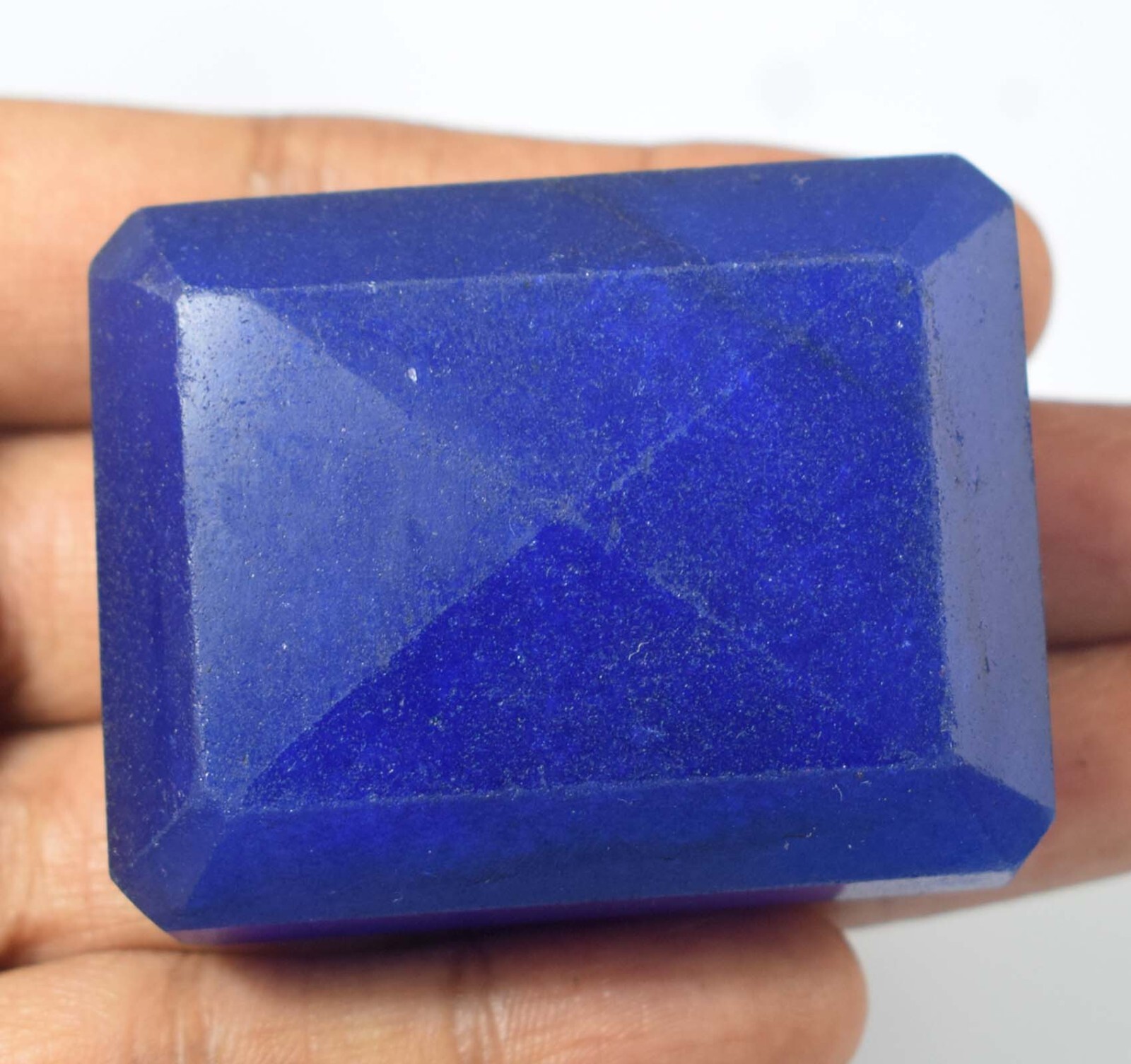 African Big Size Blue Sapphire Natural Emerald Cut Certified Gemstone KH12
