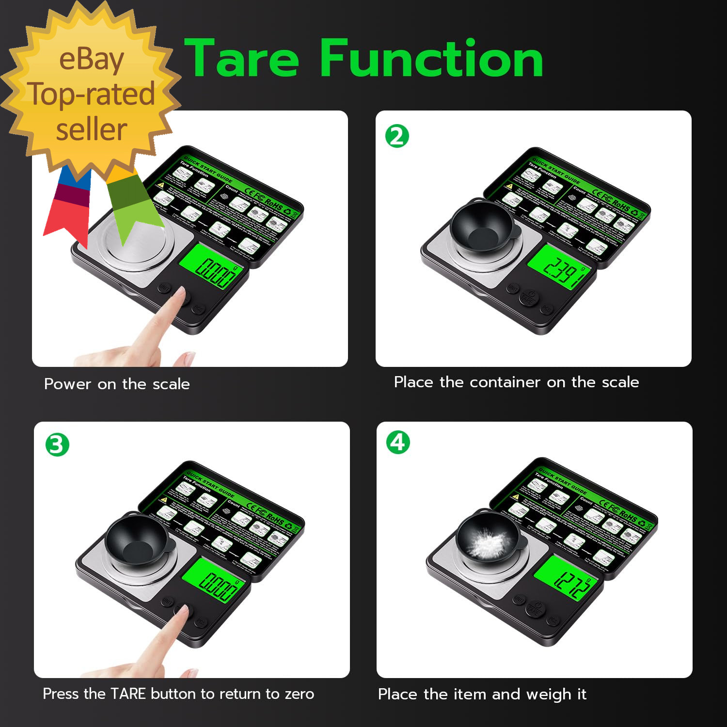Digital Milligram Scale 50G X 0.001G, Mini Precision Scale with Tare Weight Func