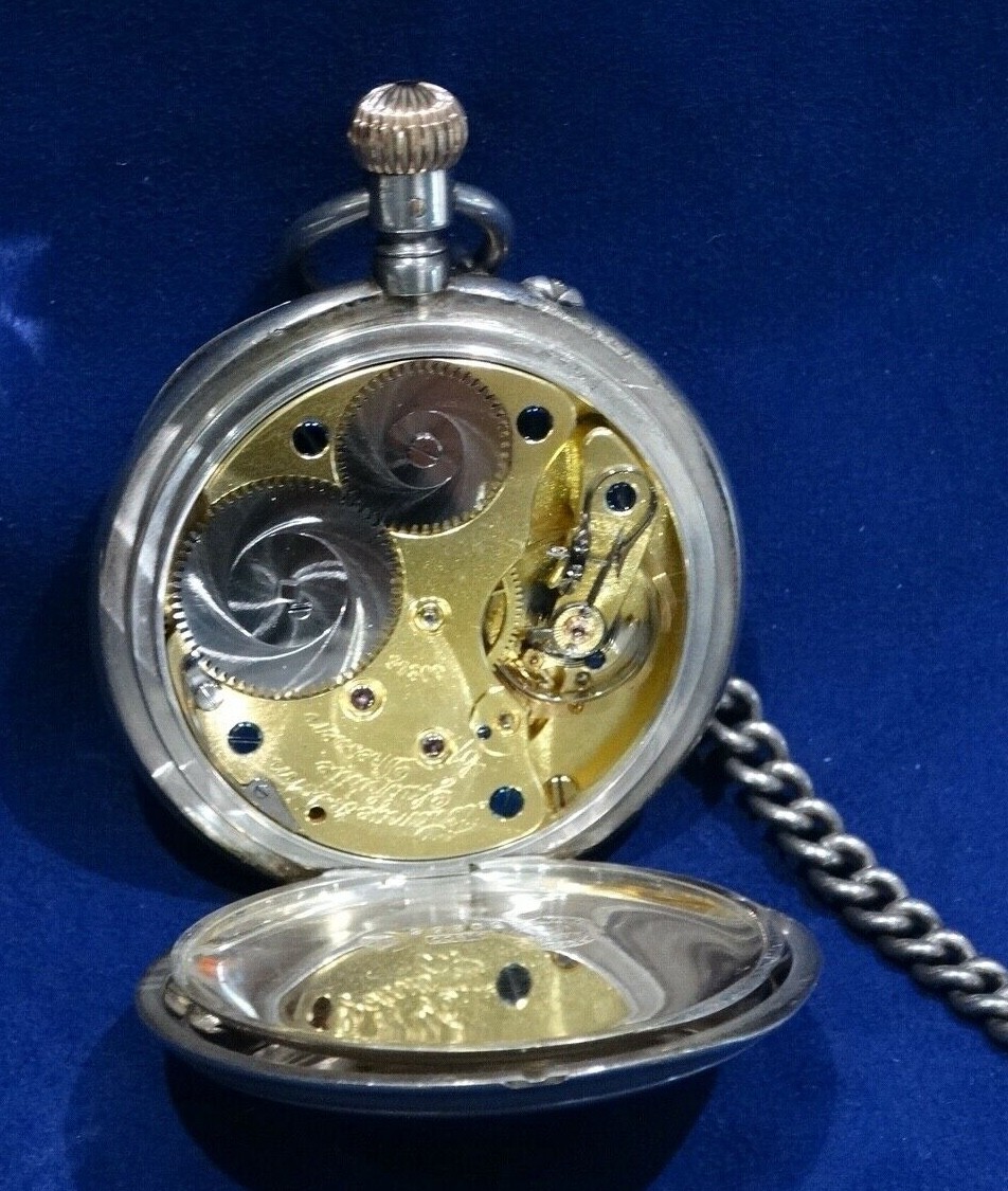 1910 A. LANGE & SOHNE GLASHUTTE POCKET SILVER & GOLD POCKET WATCH