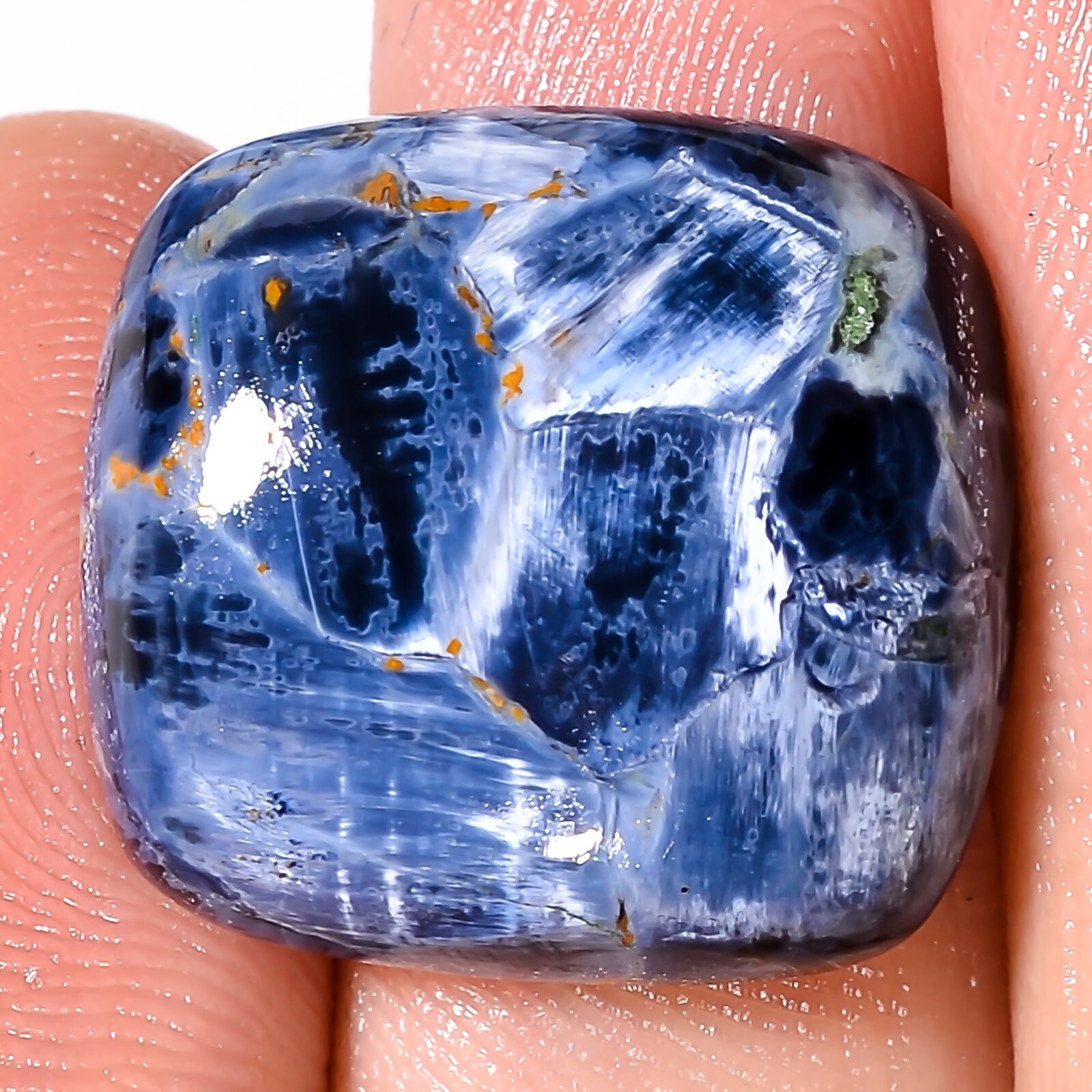 17.75CT 18x19x6mm Natural Grey PIETERSITE Cushion Cabochon Untreated stone BC-63