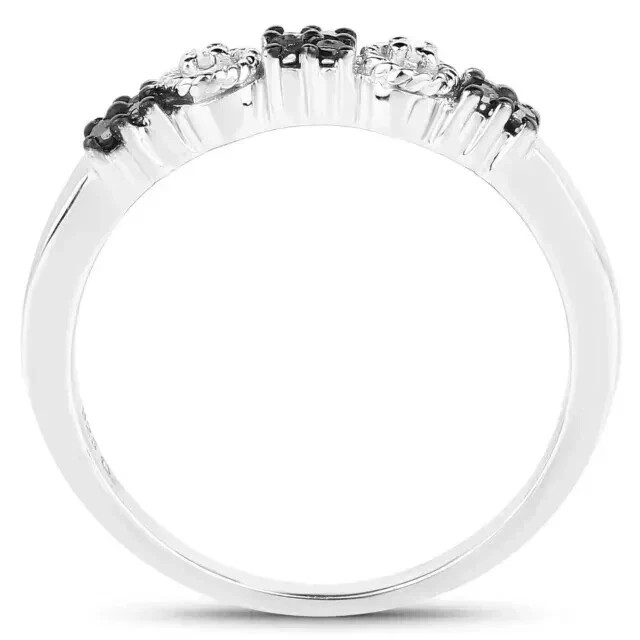 925 Silver Simulated Diamond Engagement Ring Band 14K White Gold Plated Band