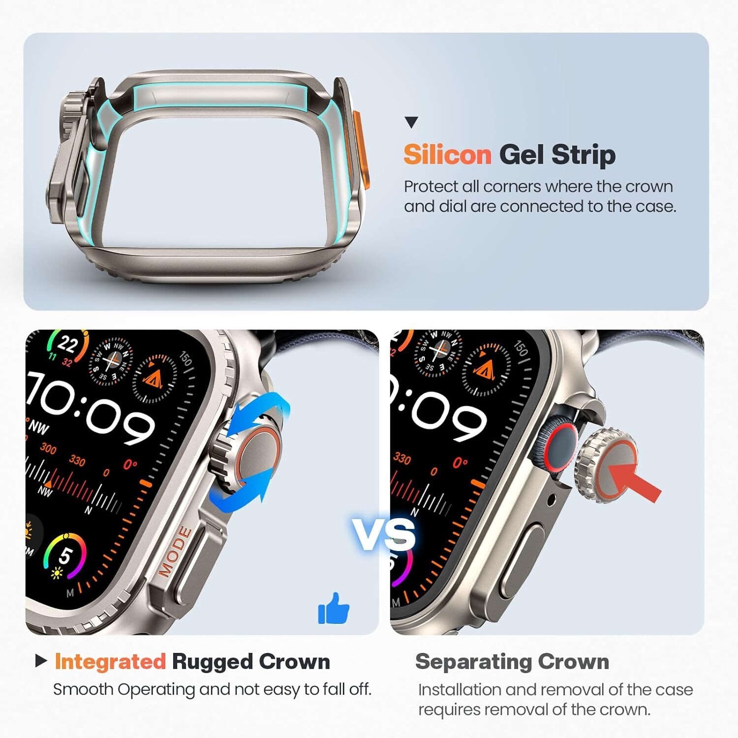Luxury Titanium Metal Case Band For Apple Watch Ultra 3 49mm 11 10 9 8 7 6 5 SE