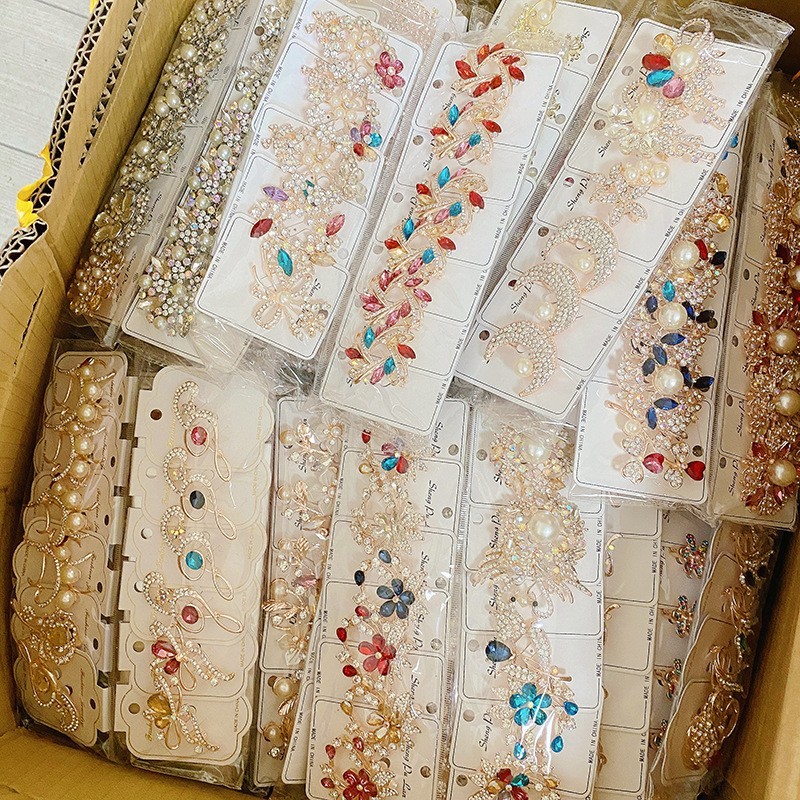 Bulk 12pcs Mix Crystal CZ Pearl Floral Brooches Lot Random Wedding Gift Jewelry