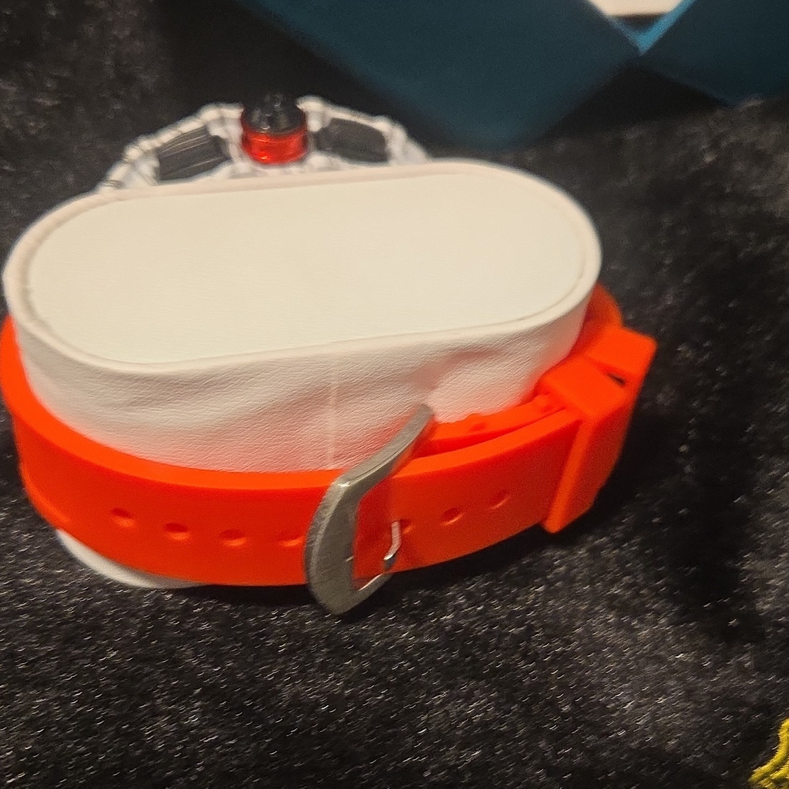 BIBI Watch Tonneau Skeleton Dial Automatic 42mm Orange Rubber Strap 120m