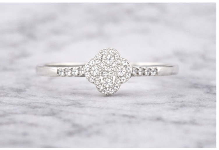 Sterling Silver Moissanite Ring Size 10 0.23ctw Size 5 White
