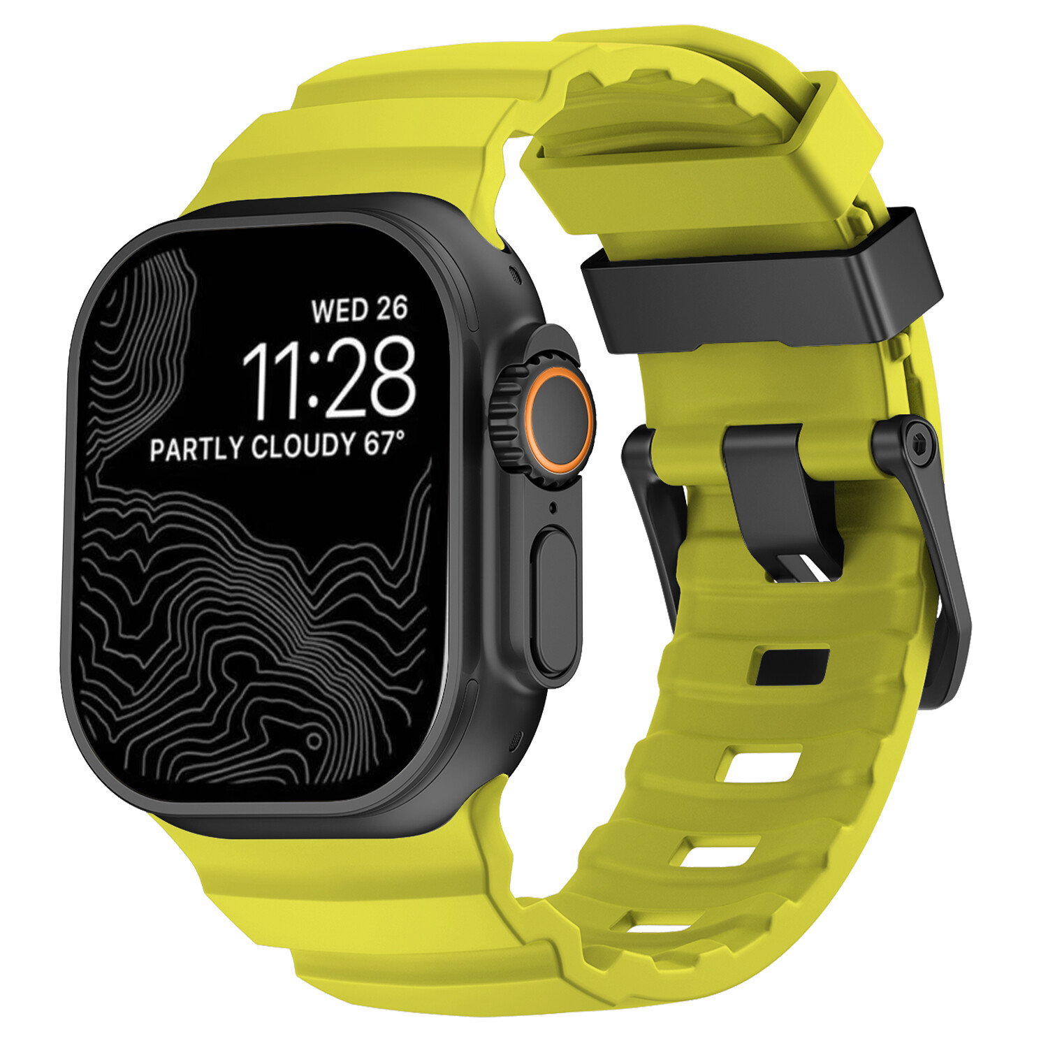 Durable Silicone Watch Band with Metal Clasp For iWatch Series Ultra 10 9 8 7 6