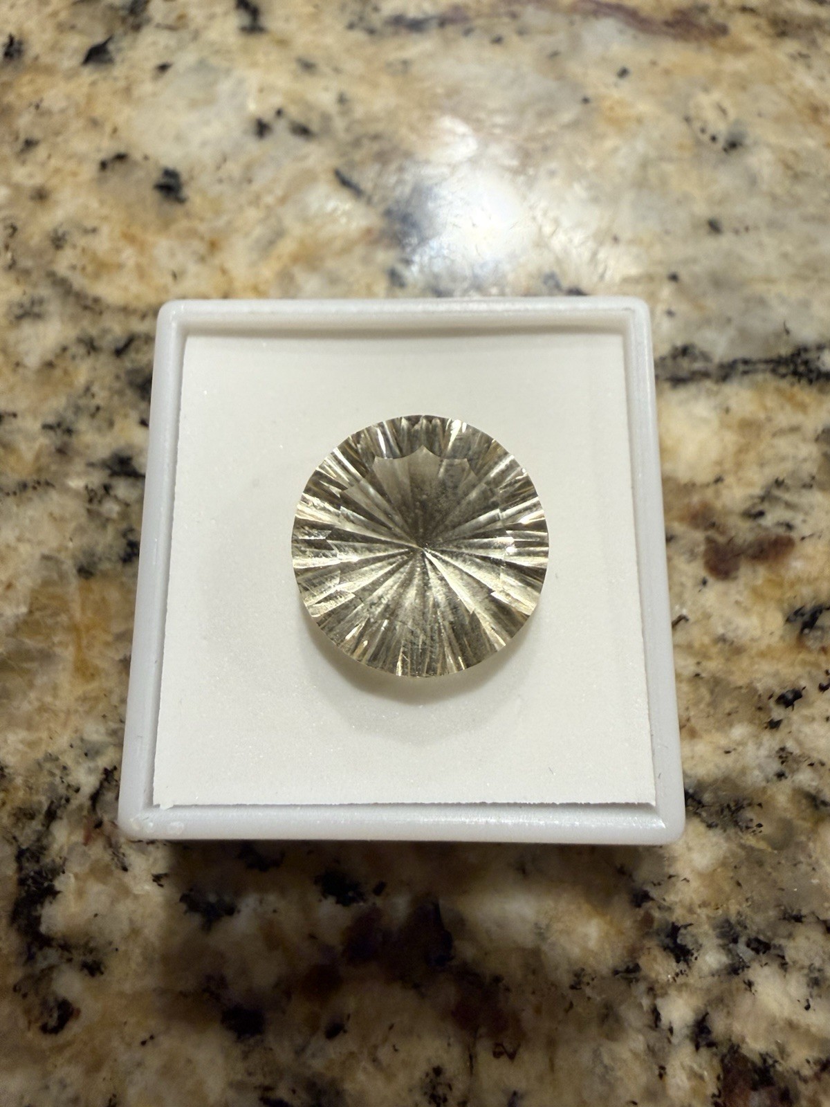 10.50 Ct Round Yellow Labradorite Fancy Starburst Cut Loose Gemstone 16.02mm