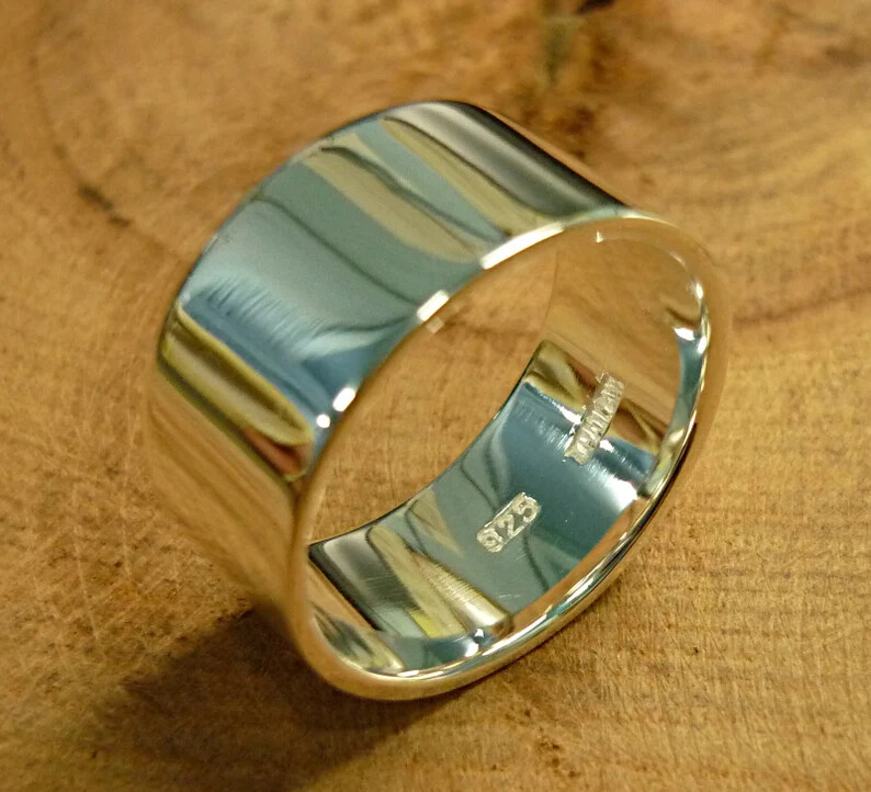925 Sterling Silver Wide Band& Meditation Statement Handmade Ring All size-D-24