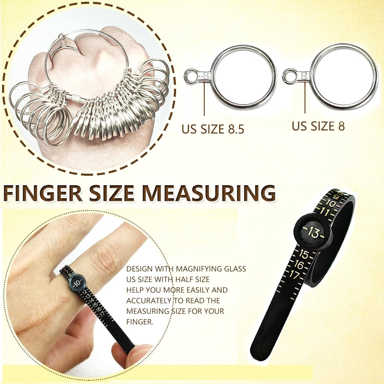 Ring Sizer Tool Kit – Metal Mandrel & Mallet for Accurate Ring Sizing & Repair