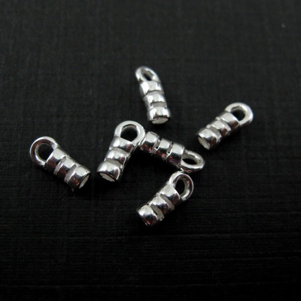 Sterling Silver Findings – Crimped Tube End – 7mm ( 6 pcs )