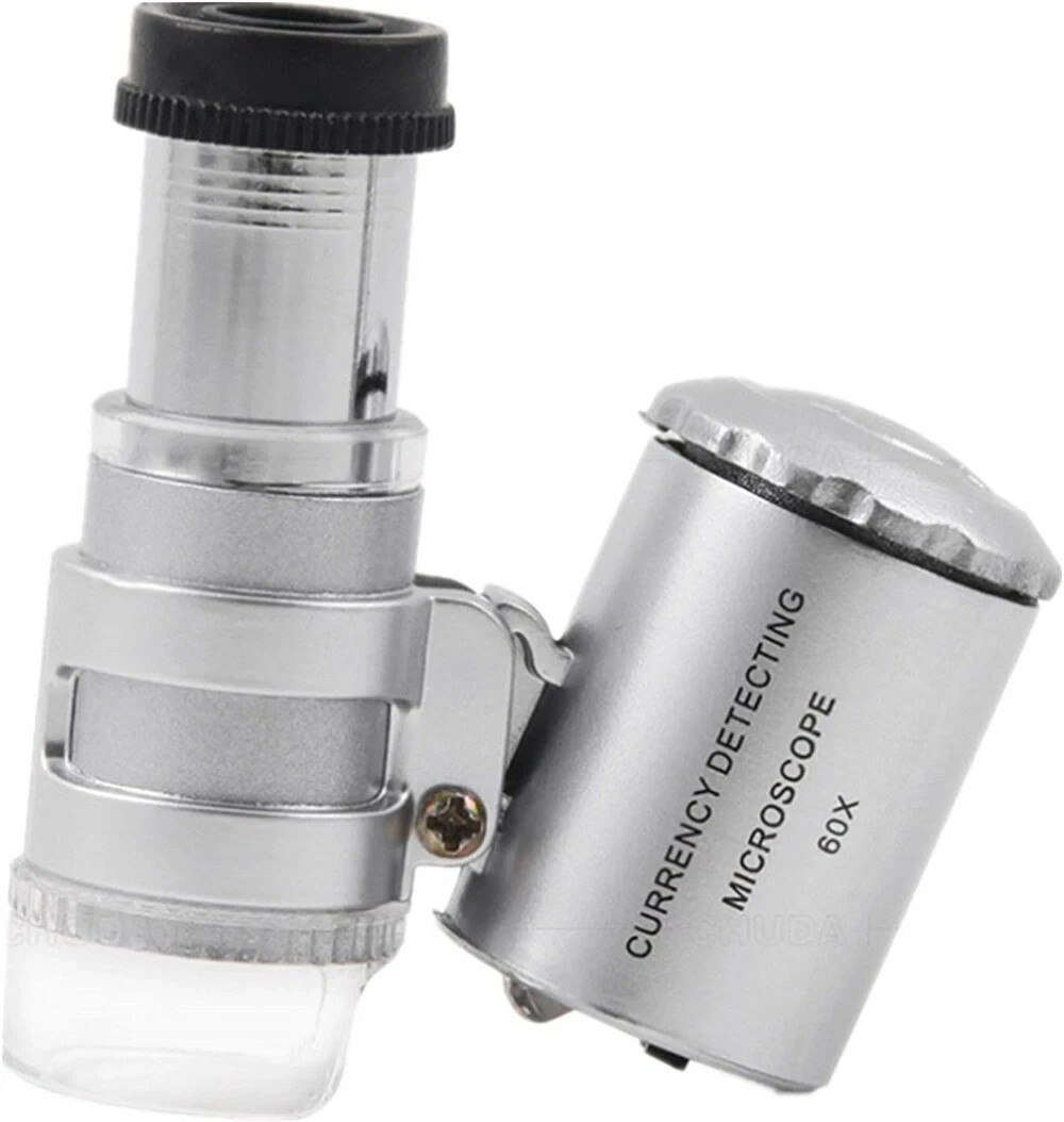 60X Magnifying Loupe Jewelry Jewelers Pocket Magnifier Loop Eye Glass Led Light