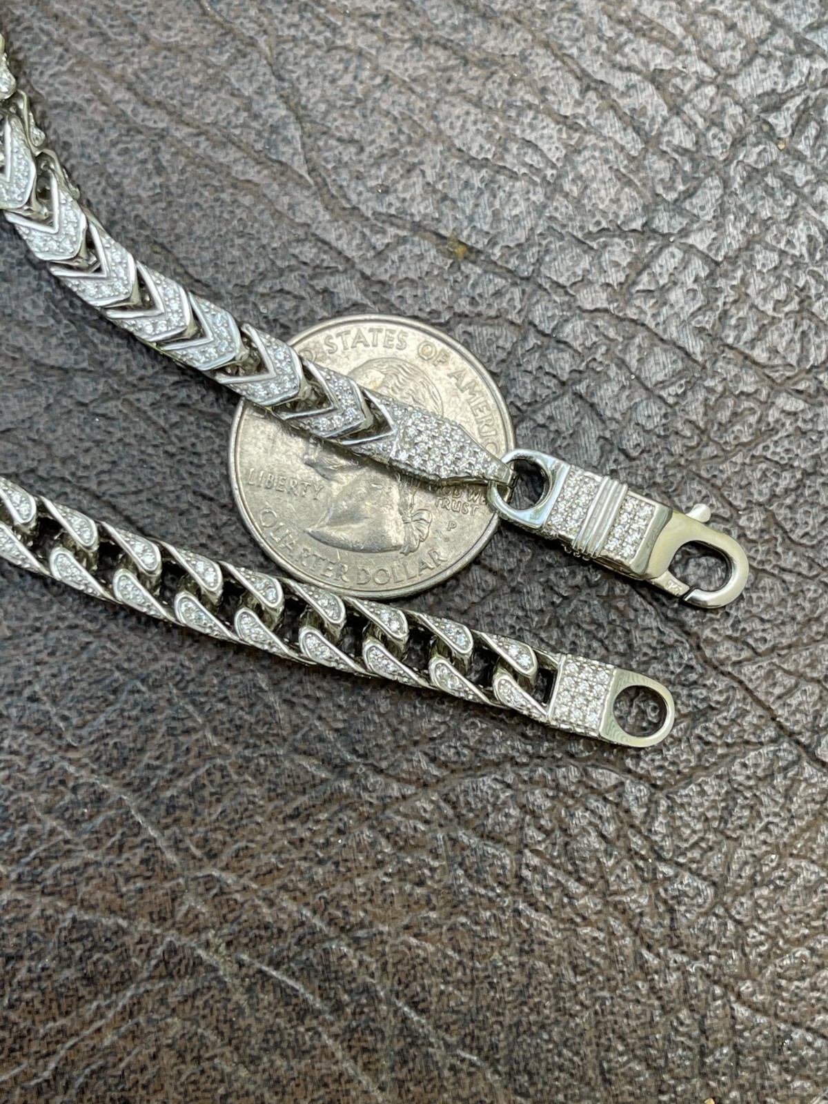MOISSANITE Mens Real 925 Silver Men’s Franco Chain ICED Necklace 18-30″ Hip Hop