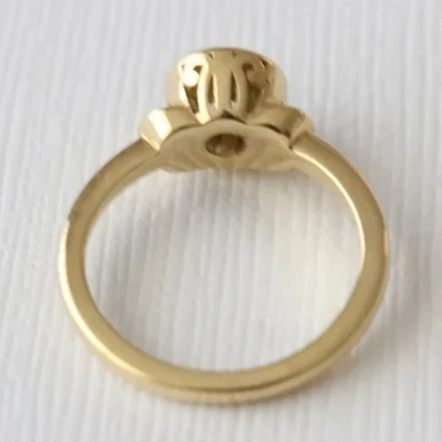 Bezel Set Engagement Ring 14K Yellow Gold Plated Round Cut Simulated Diamond