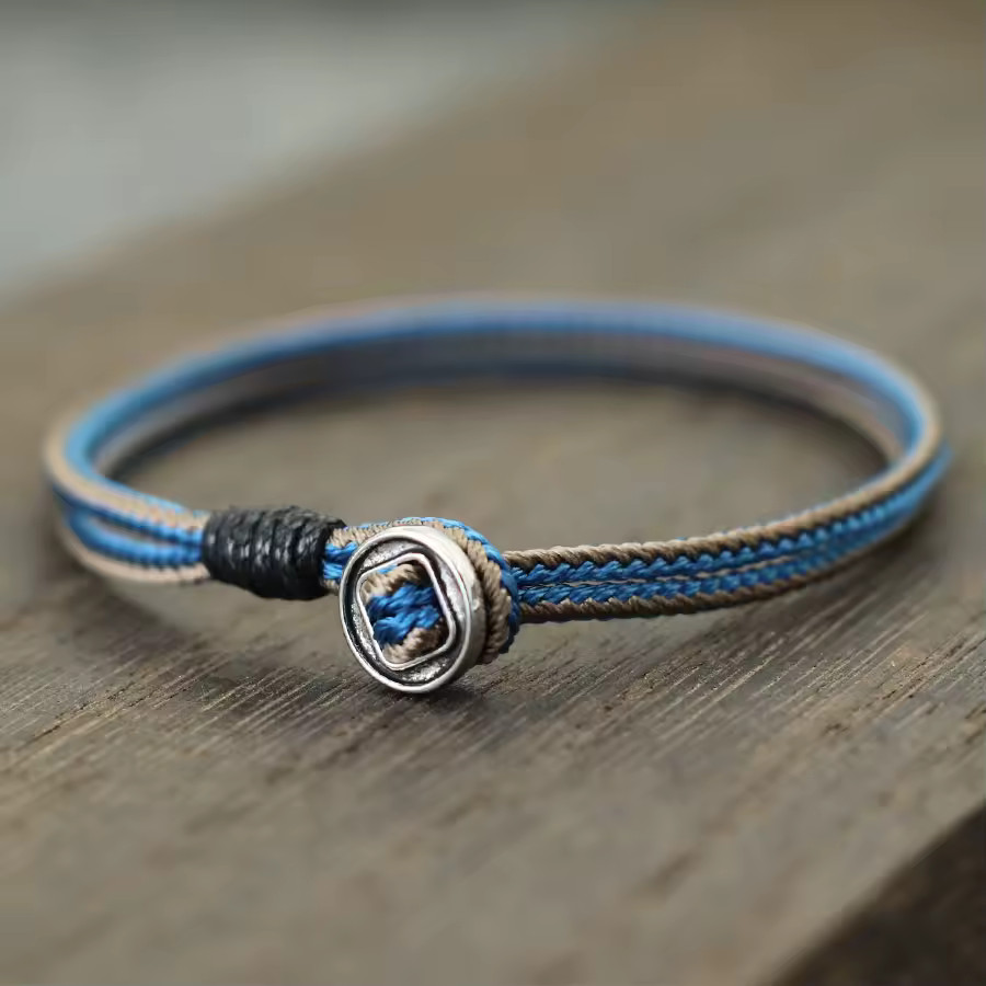 Minimalist Double Layer String Bracelet Paracord Adjustable Braided Men Jewelry