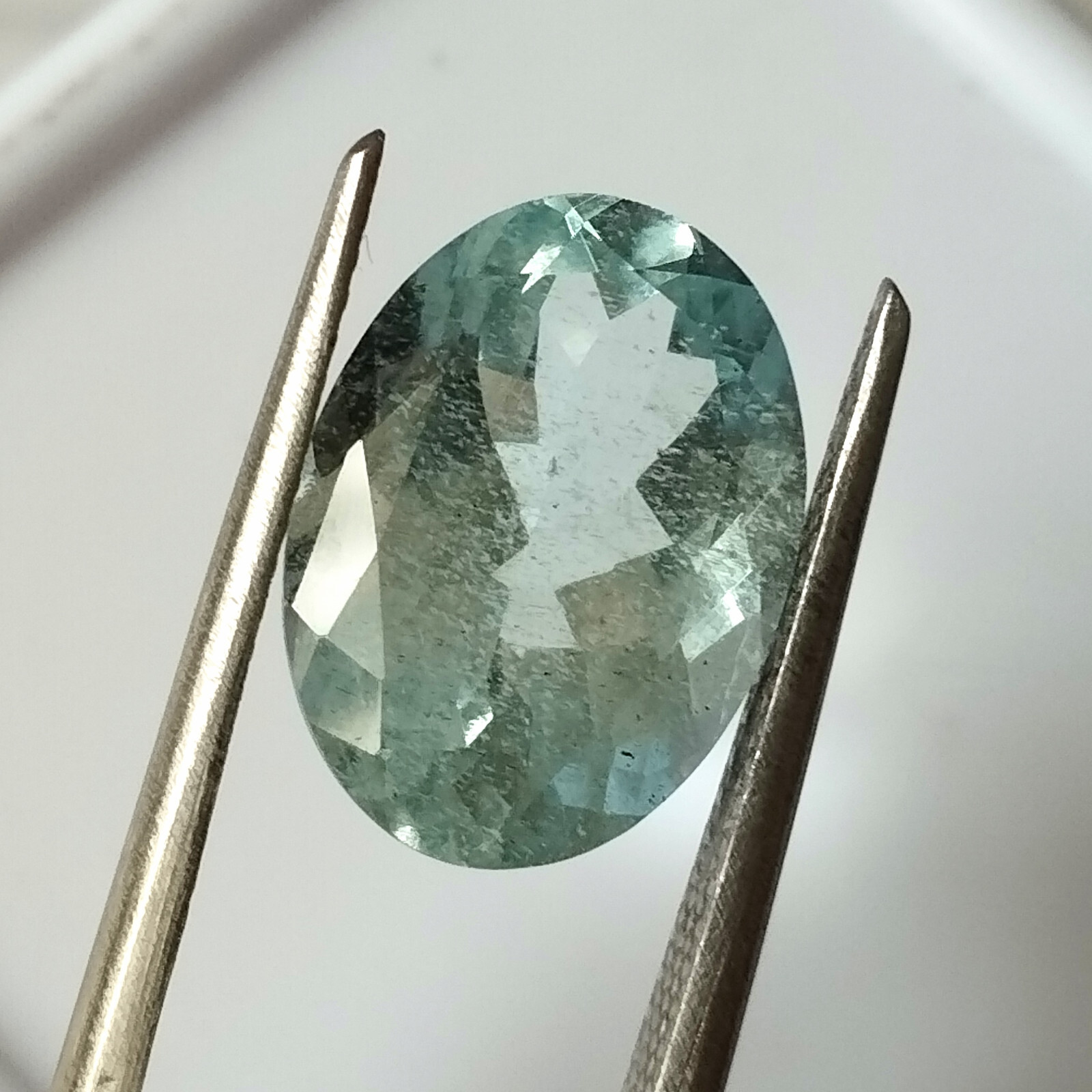 5.05 Cts Natural Light Blue Aquamarine Faceted Oval Cut Loose Gemstone 14X10 mm