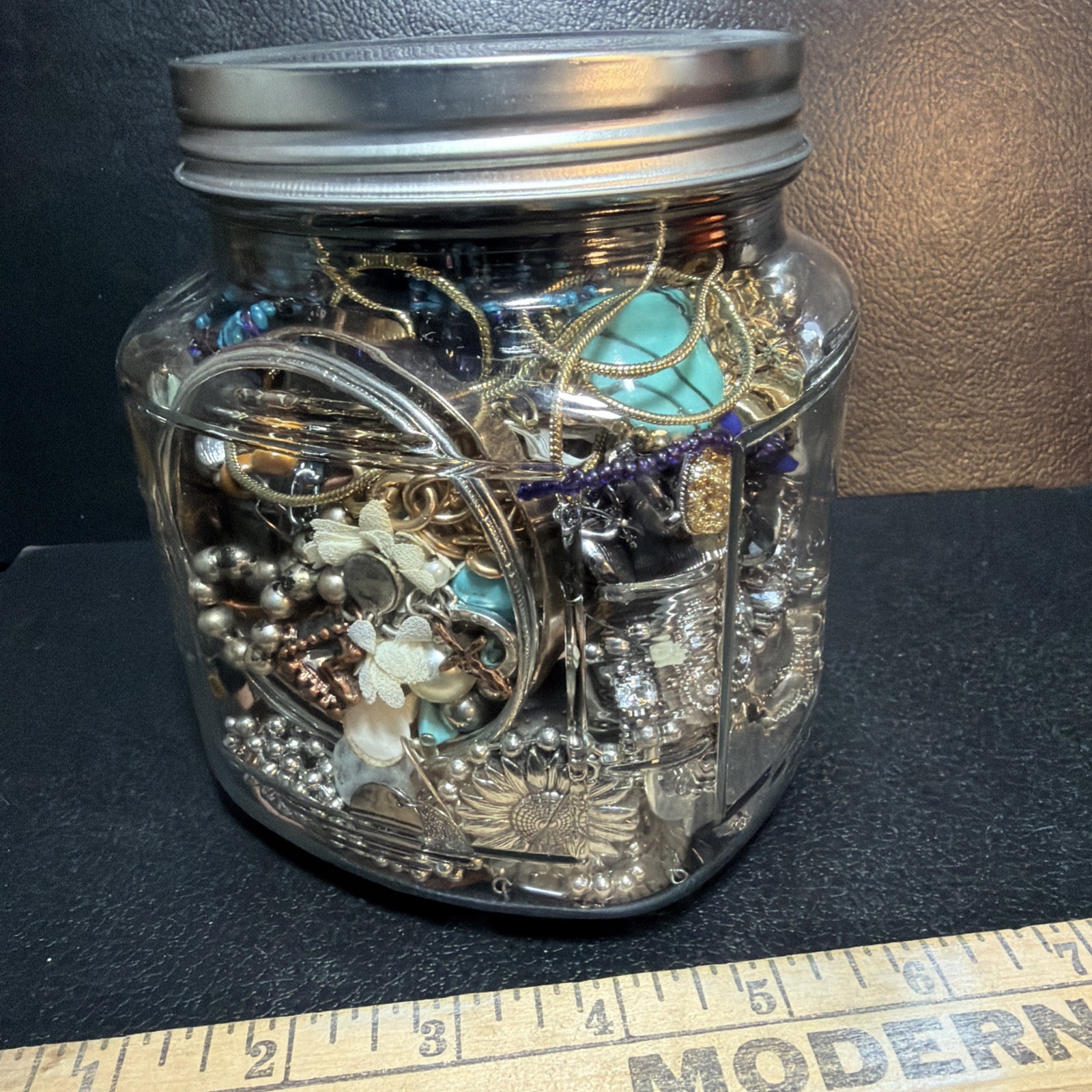 Jewelry Jar Necklaces, Bracelets, Earrings And More! 5.5in High 4.4 In Wide