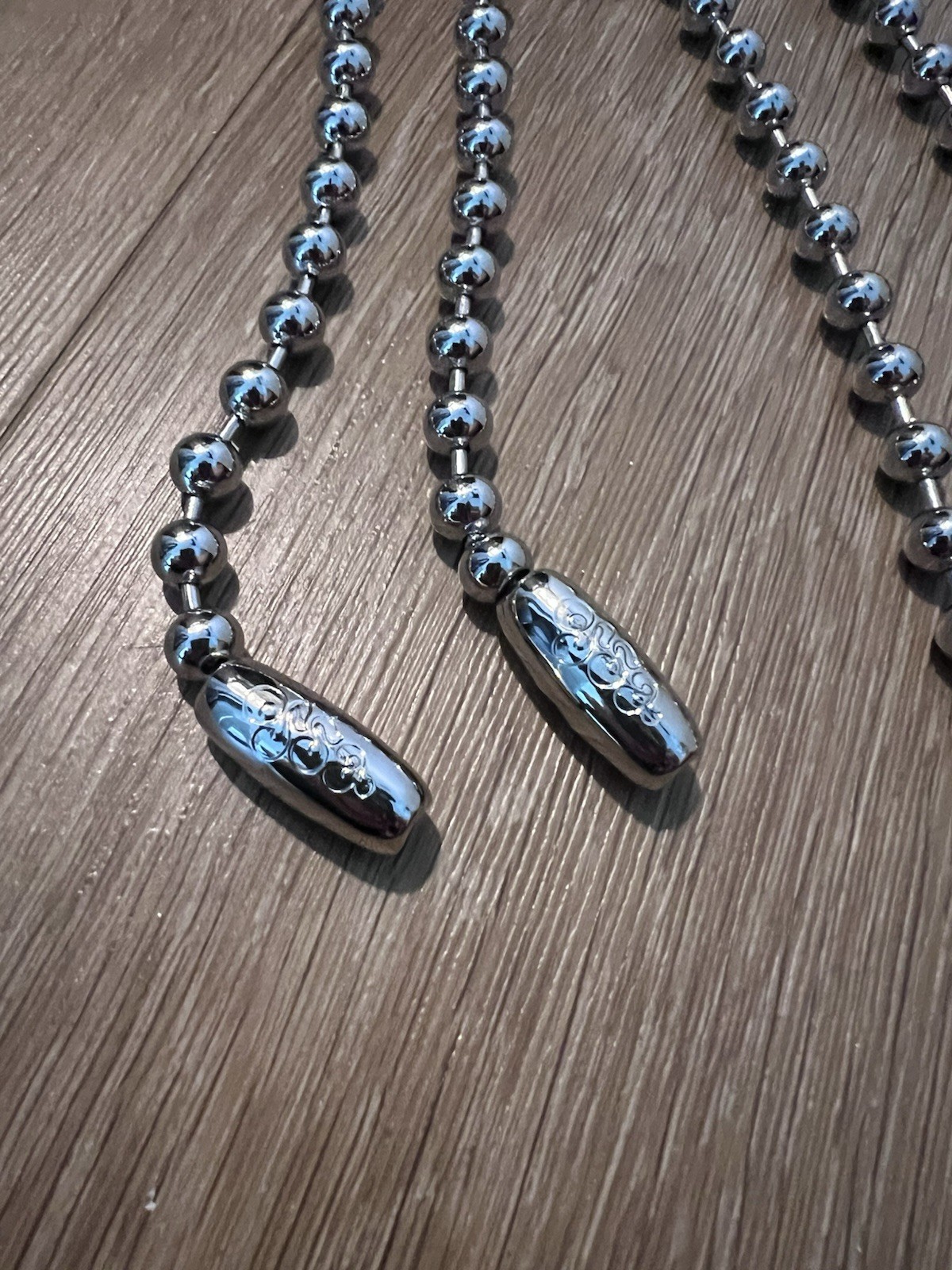 OSSA Silver Ball/Bead Chain Necklace, Beaded Chain Style, No Stone