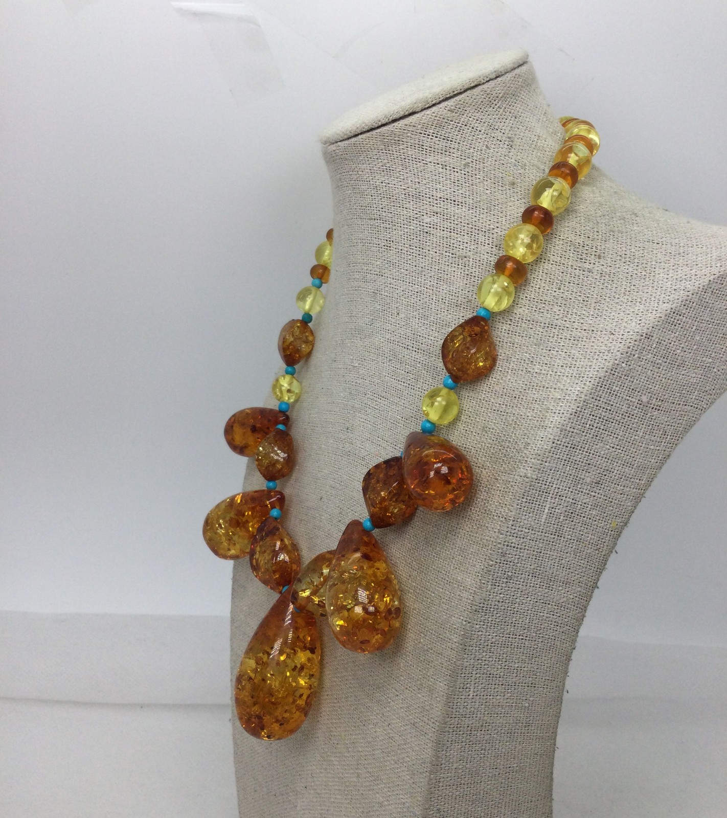 Amber & Turquoise Necklace/Bracelet Set