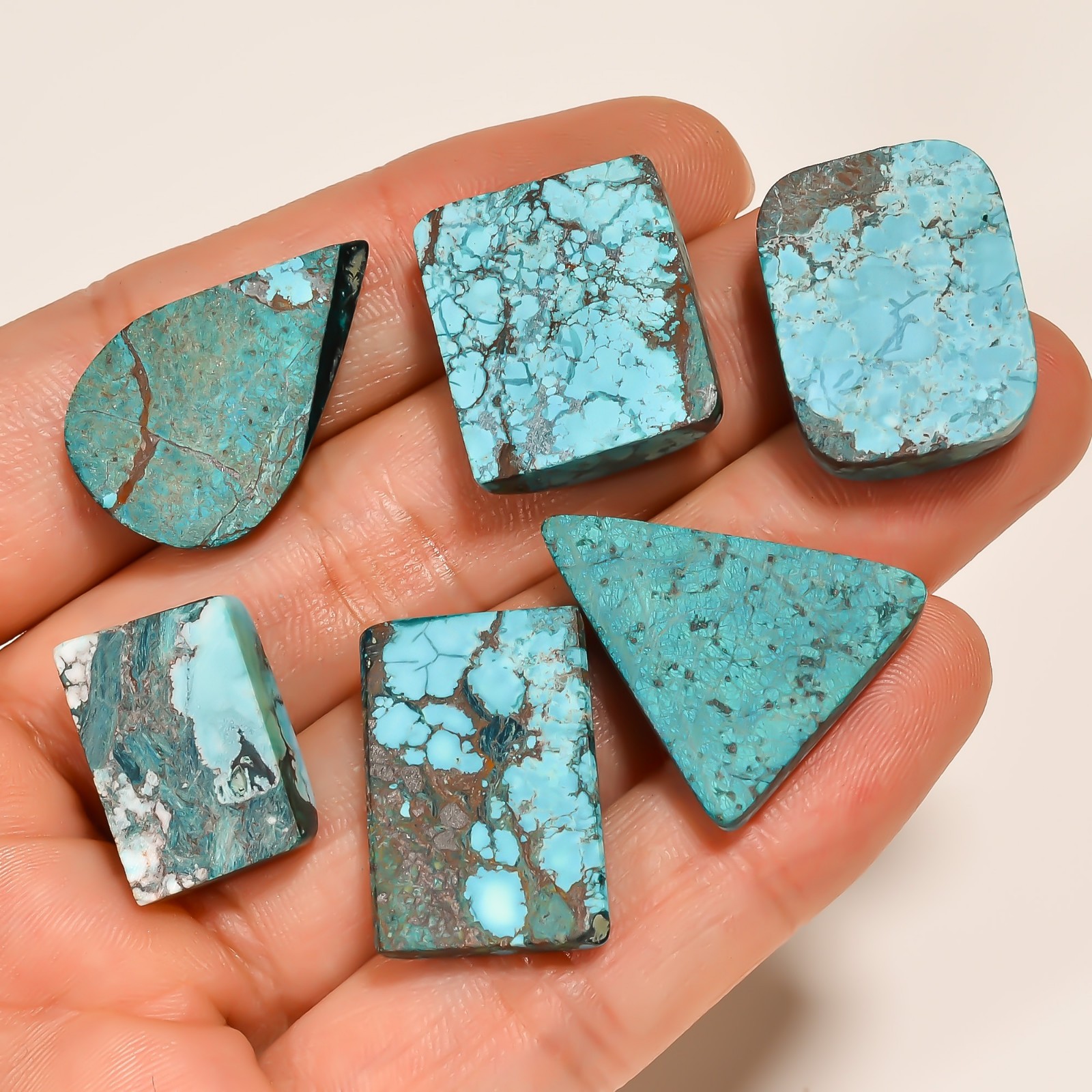 116.70Ct Natural designer Tibet Turquoise mix Cabochon 6 PCs Lot Loose Gemstone