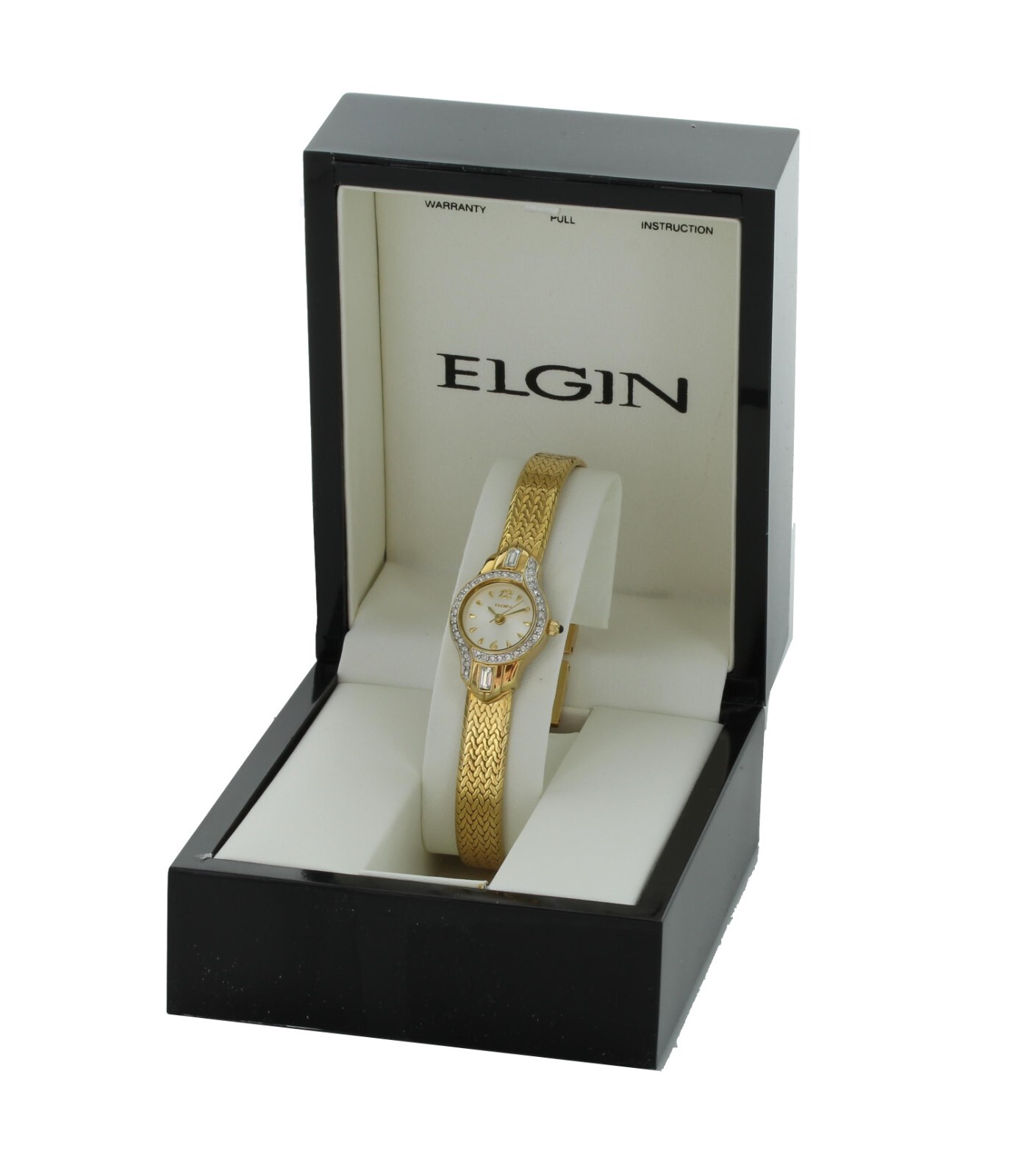 VINTAGE AWOMEN’S ELGIN ANALOG DRESS WATCH GOLD TONE TEXTURED BAND EG183