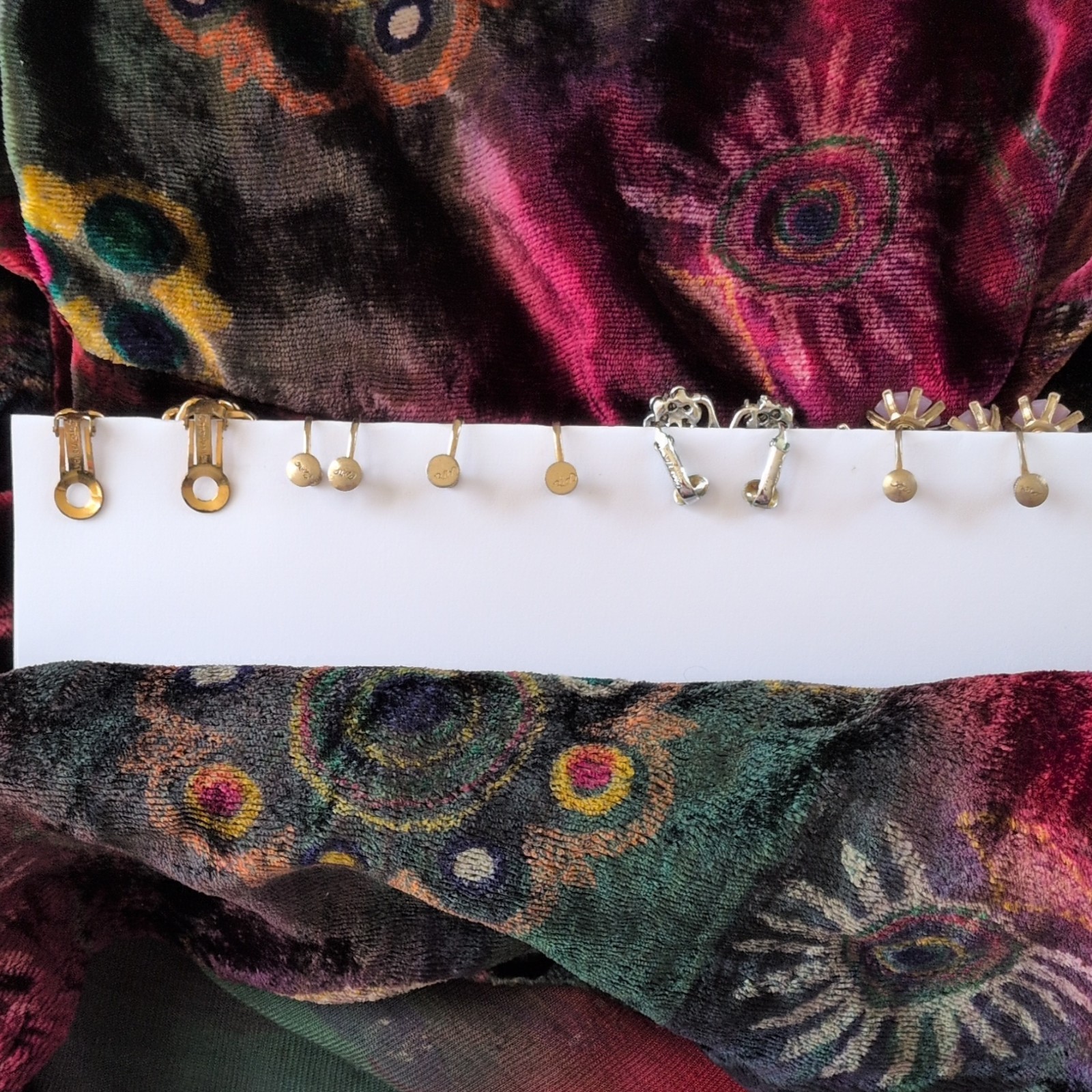 Vintage Coro Marked 5 Pairs Earrings Screwback & Clip As Pictured.