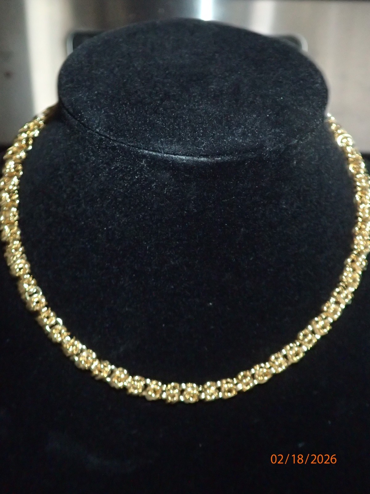 Bellezza 18k gold layrd Bronze Byzantine Necklace & Bracelet 2-piece Set 7″ 18″
