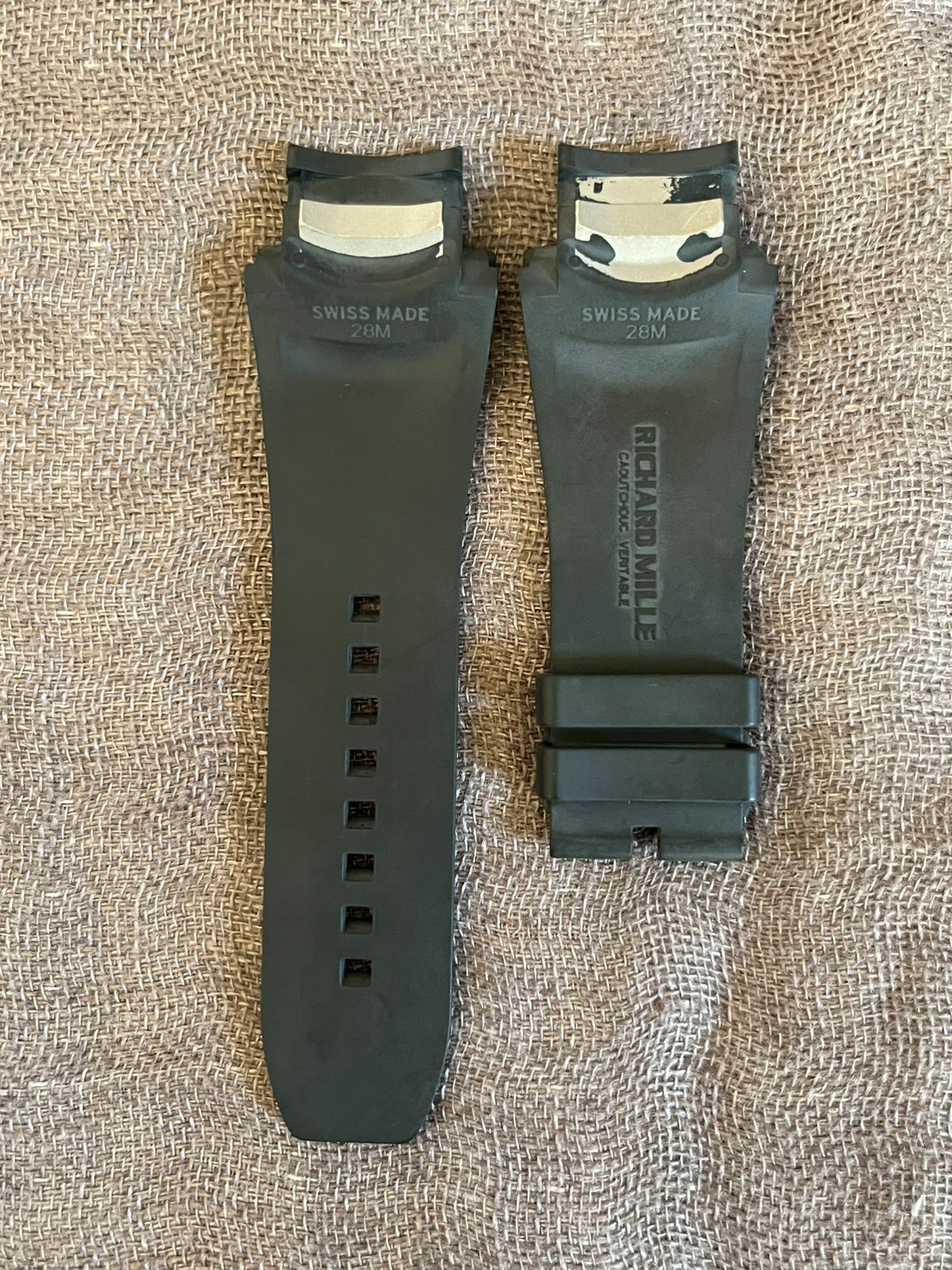 Authentic Richard Mille Black Rubber Strap For RM028 28M