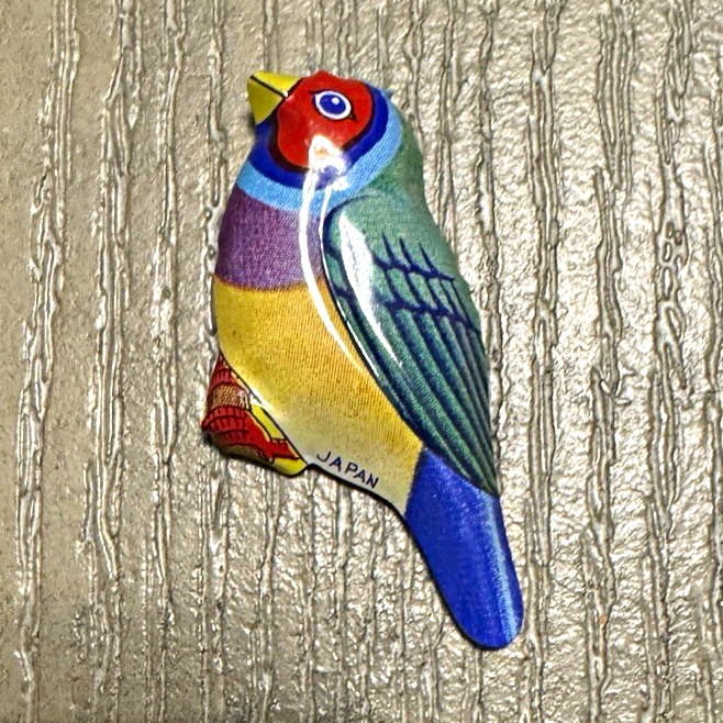 Japan Multicolor Enamel Metal Bird Brooch Pin No Stone Birds Theme