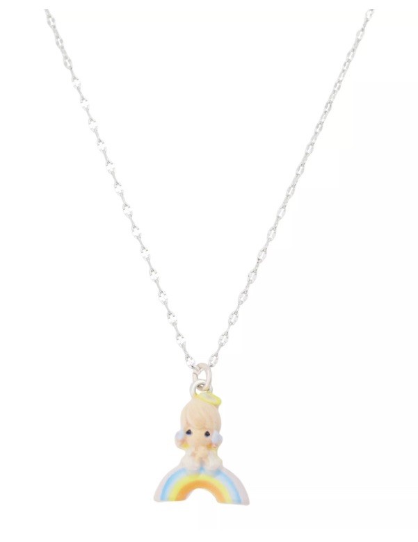 Precious Moments Fine Silver Plated Angel Rainbow Pendant Necklace